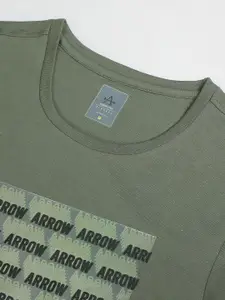 Arrow New York Typography Printed Crew Neck T-shirt