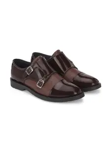 HERE&NOW Men Textured Formal Monks Shoes