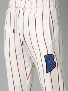 Breakbounce Men Striped Cotton Track Pants