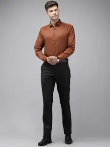 V Dot Men Slim Fit Striped Pure Cotton Formal Shirt