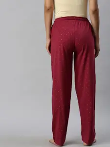 Kryptic Women Pure Cotton Relaxed Fit Printed Mid-Rise Lounge Pants