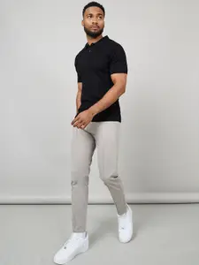 Styli Men Pintuck Detail Stretch Cotton Skinny Chinos