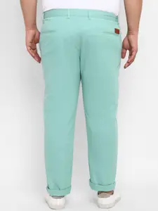 Urbano Plus Men Cotton Mid-Rise Flat-Front Plain Chinos Trousers