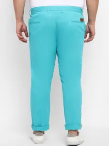 Urbano Plus Men Cotton Mid-Rise Flat-Front Plain Chinos Trousers