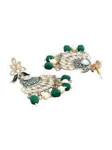 OOMPH Contemporary Meenakari Kundan Chandbalis Earrings