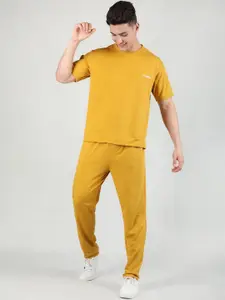 CHKOKKO Brand Logo Printed T-Shirt & Track Pant Co-Ords