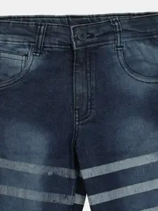 V-Mart Boys Mid-Rise Striped Denim Shorts