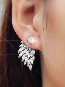 Jewels Galaxy Silver-Plated Contemporary Drop Earrings