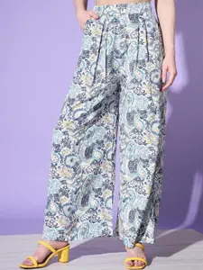 Sangria Printed Crop Top With Trouser