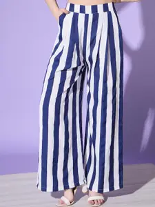 Sangria Women Digital Striped Printed Top With Trouser