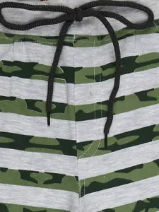 V-Mart Boys Cotton Striped Mid-Rise Shorts