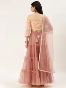 Ethnovog Embellished Sequinned Ready to Wear Lehenga & Blouse With Dupatta