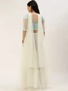 Ethnovog Embroidered Thread Work Ready to Wear Lehenga & Blouse With Dupatta