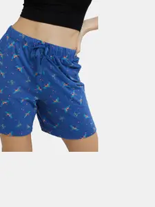 Jockey Printed Super Combed Cotton Relaxed Fit Shorts-RX65
