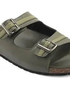 El Paso Men Printed Comfort Sandals With Buckle Detail