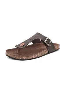 El Paso Men Open Toe Comfort Sandals With Buckle Detail