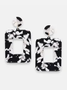 SOHI Gold-Plated Sqaure Drop Earrings