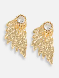 SOHI Gold-Plated Contemporary Studs Earrings