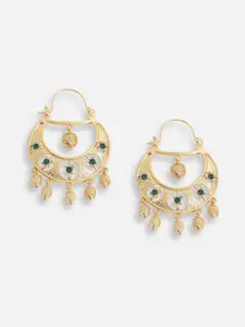 SOHI Gold-Plated Contemporary Chandbalis Earrings