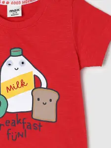 max Boys Humour And Comic Printed Round Neck Pure Cotton T-shirt