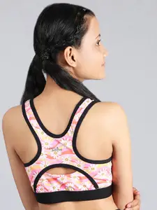 DChica Women Cotton Non Padded Full Coverage Training or Gym Racerback Sports Bra