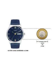 Timex Men Brass Dial & Leather Straps Analogue Watch TW0TG8310