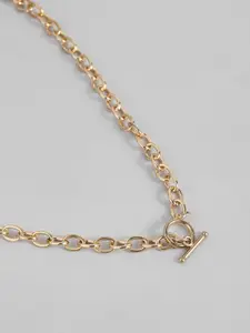 DressBerry Women Charm Necklace With Interlock Detail