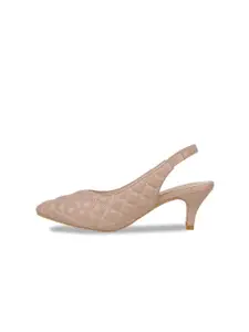 SHUZ TOUCH Textured Kitten Pumps With Backstrap