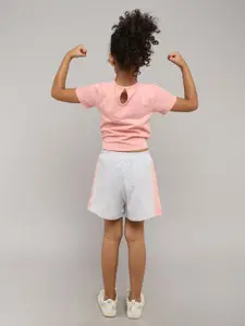 taffykids Girls Tie-Up T-shirt With Mini Shorts