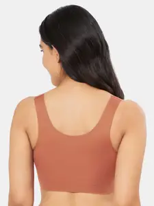 Amante Solid Non Padded Wirefree Skins Support Scoop Neck Slip-On Bra BRA83501