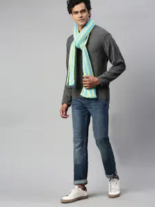 Magic Needles Men Striped Acrylic Scarf