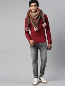 Magic Needles Men Self Design Acrylic Scarf