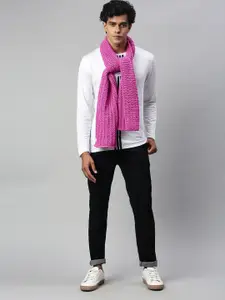 Magic Needles Men Self Design Acrylic Scarf