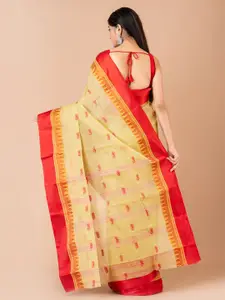 Laa Calcutta Ethnic Motif Pure Cotton Taant Zari Saree
