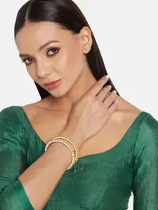 ATIBELLE Set Of 2 Gold-Plated Studded Bangles