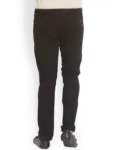 SPYKAR Men Brown Relaxed Slim Fit Solid Regular Trousers