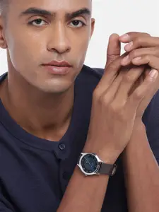 maxima Men Leather Straps Analogue Watch 44964LMGI