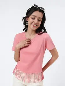 Fabindia Fringed Hem Cotton Top