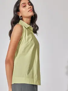 The Label Life Sleeveless Cotton Casual Shirt