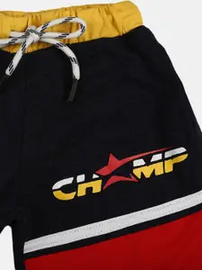 V-Mart Boys Colourblocked Cotton Regular Shorts