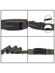 ZORO Men Textured Slider Buckle Belt