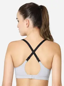 VStar Medium Coverage Non-Padded Non-Wired Running Sports Bra With Detachable Straps