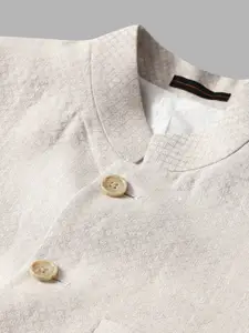 Louis Philippe Men Woven Design Linen Nehru Jacket