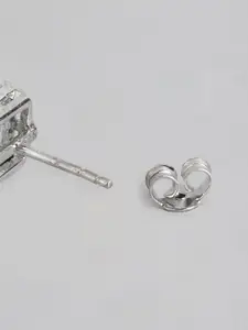 Zavya Pure Silver Rhodium Plated CZ Studded Mangalsutra and Earring