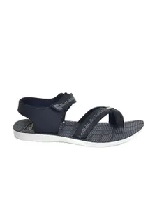 Ajanta Men Open One Toe Printed Velcro Comfort Sandals