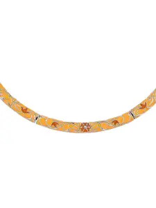 Voylla Gold-Plated Enameled Floral Motif Necklace Set