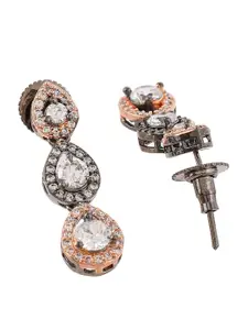 Voylla Dual Tone Line CZ Studded Necklace Set