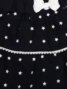 V-Mart Girls Printed Knee-Length Tiered Skirt