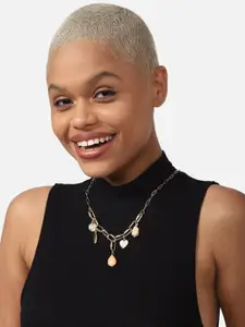 FOREVER 21 Gold-Plated Stone-Studded Necklace