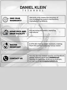 Daniel Klein Men Leather Straps Analogue Multi Function Watch DK 1 13389-3